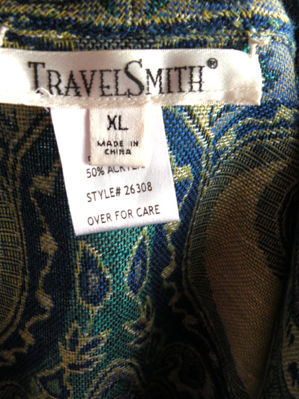 TRAVEL SMITH Long Jacket Cardigan Paisley Floral XL - Picture 7 of 7